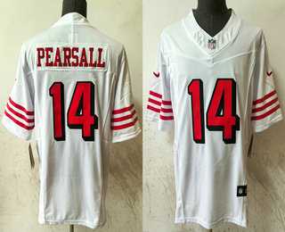 Men%27s San Francisco 49ers #14 Ricky Pearsall White FUSE Vapor Limited Throwback Stitched Jersey->san francisco 49ers->NFL Jersey